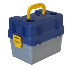 CAIXA HI  8 BANDEIJA PEQUENACORPO CINZA/TAMPA AZUL OU VERDE