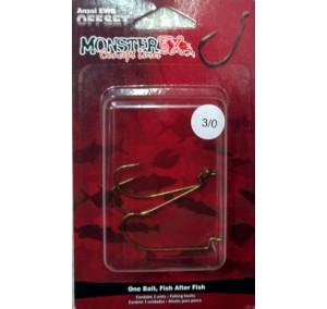 ANZOL MONSTER 3X OFFSET 3/0 SIMPLES 3X1