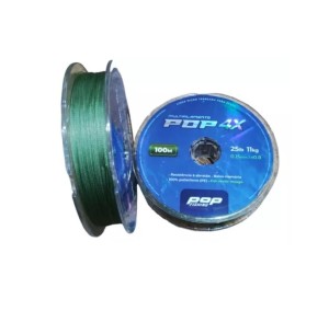 LINHA DE MULTIFILAMENTO POP FISHING 024 4 FIOS VERDE 100 MTS 42 LBS/19KG