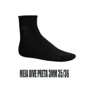 MEIA DIVE PRETA 3MM 35/36