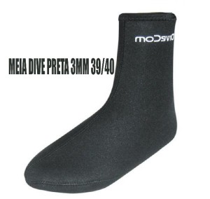 MEIA DIVE PRETA 3MM 39/40